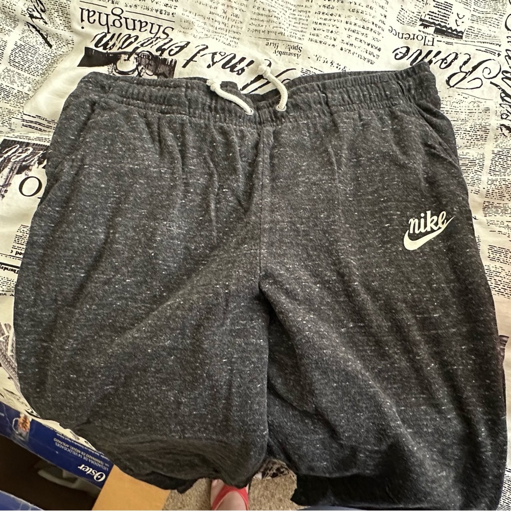 Nike Gray Joggers with Elastic Waistband and Drawstring
